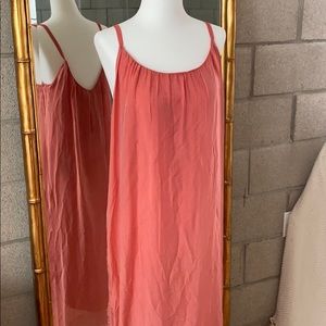 Gigi Moda Coral Silk Dress One Size